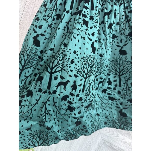 Hell Bunny Sherwood Woodland Green 1950’s Dress Size Small - Picture 4 of 9